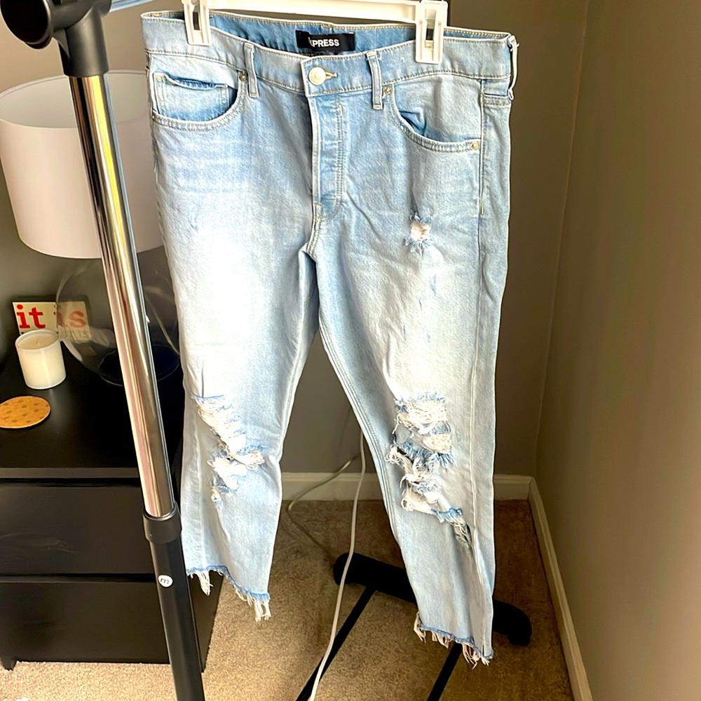 express vintage skinny distressed jeans size 10 worn once
